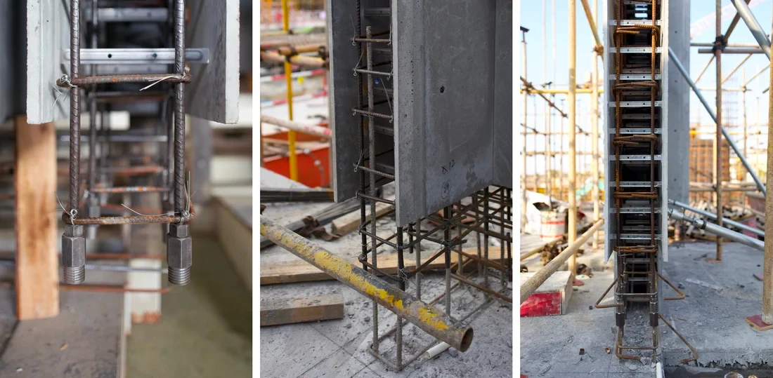 Vertical rebar lap-splice and coupler details