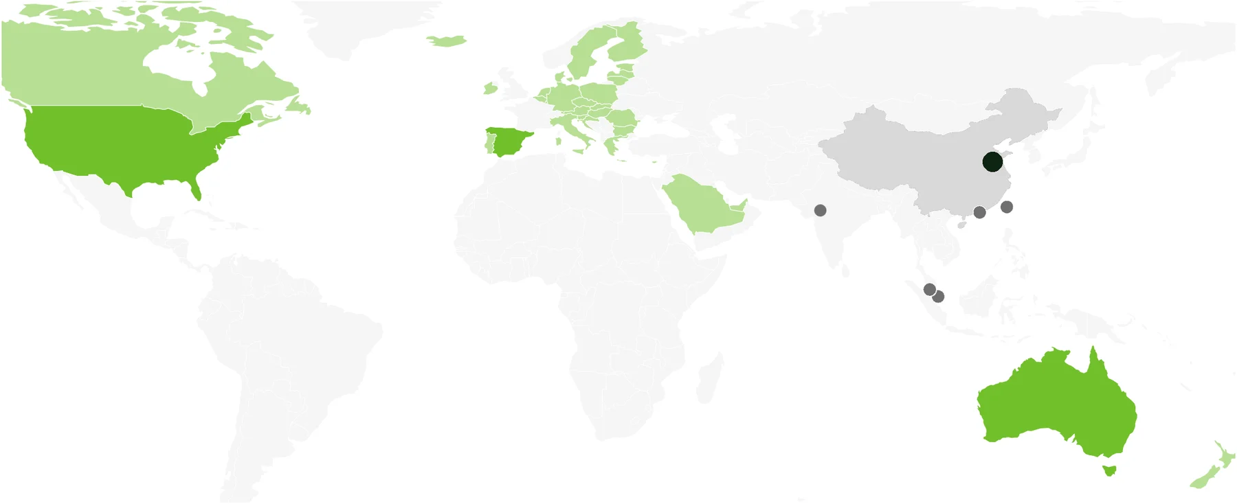 ShellForm target markets world map